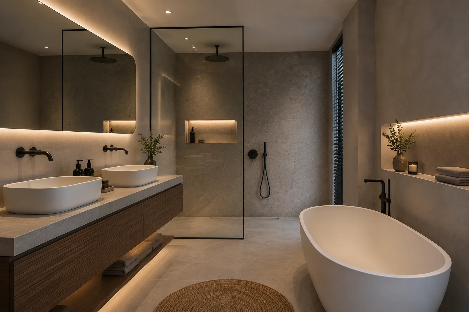 Afgeronde badkamer met nieuw sanitair