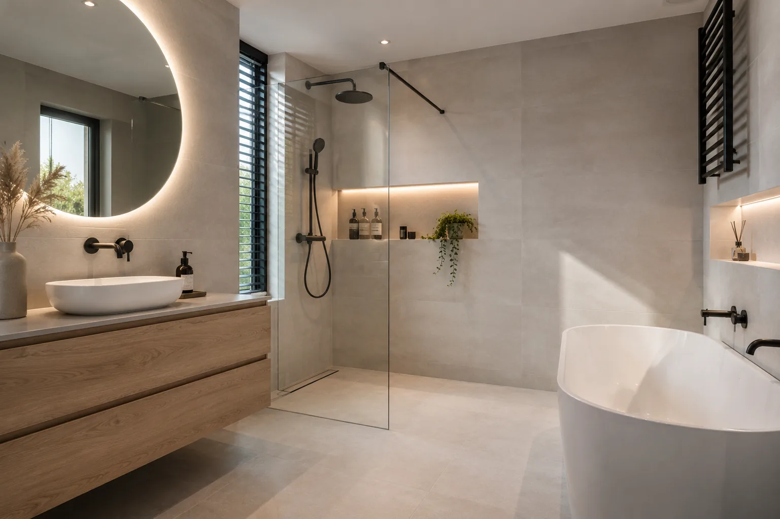 Afgeronde badkamer met vernieuwd sanitair