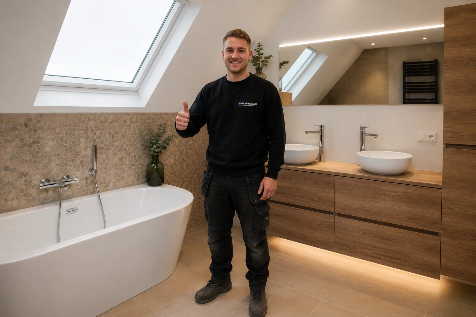 Afgeronde moderne badkamer